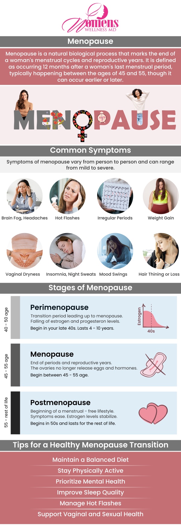 Every woman reaches menopause sooner or later, though the transitions that occur during this time can present a difficult time for some women. Womens Wellness MD in Columbia, Maryland, and the surrounding areas, should see Dr. Chetanna Okasi if they begin to feel their body change as they get older, as it may be a sign of menopause. Treatments such as hormone replacement therapy can be employed to ease the transition into menopause.. For more information, contact us or request an appointment online. We have convenient locations to serve you in Columbia, MD & Greenbelt, MD.